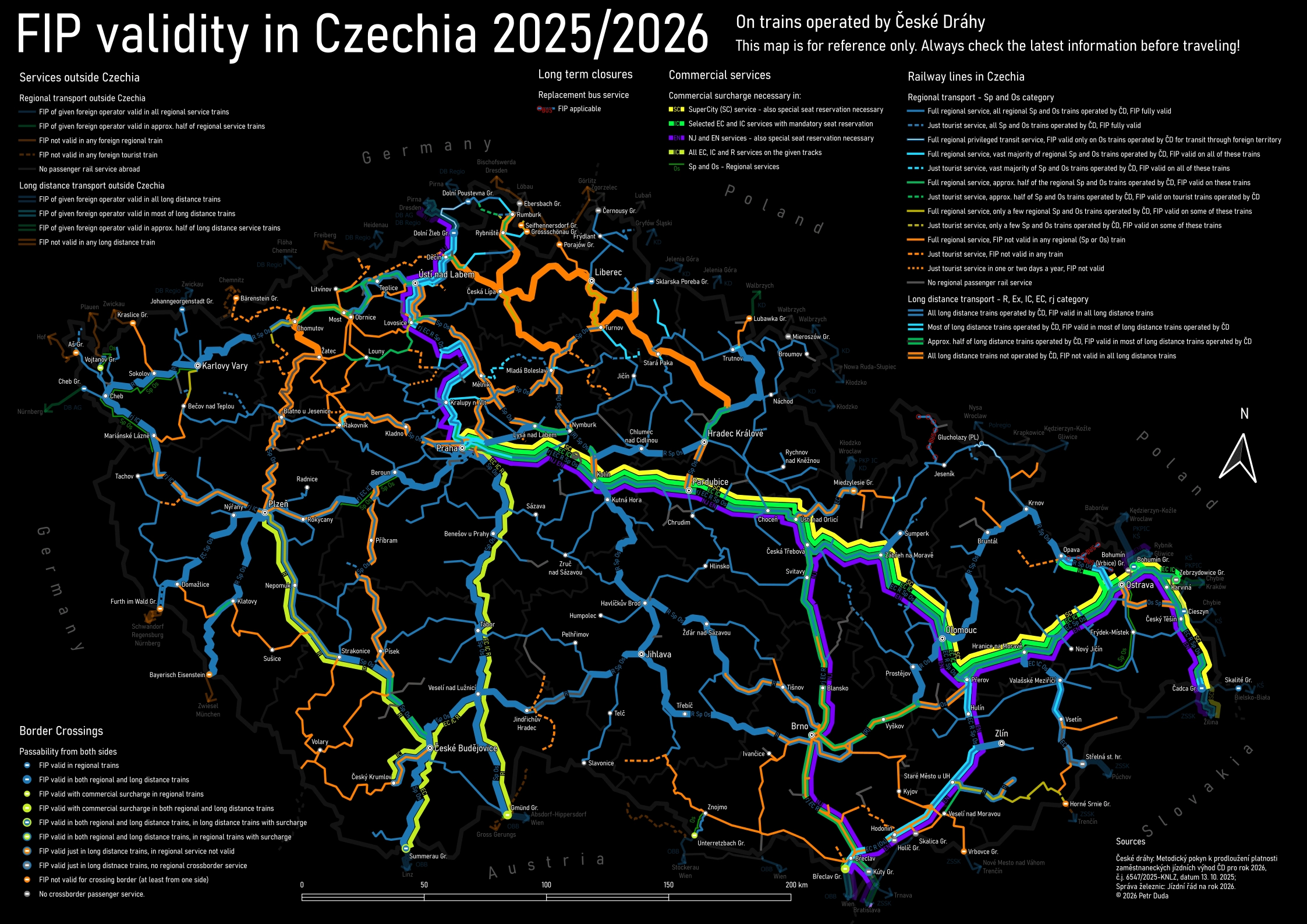 Carte de validité FIP détaillée pour la Tchéquie
